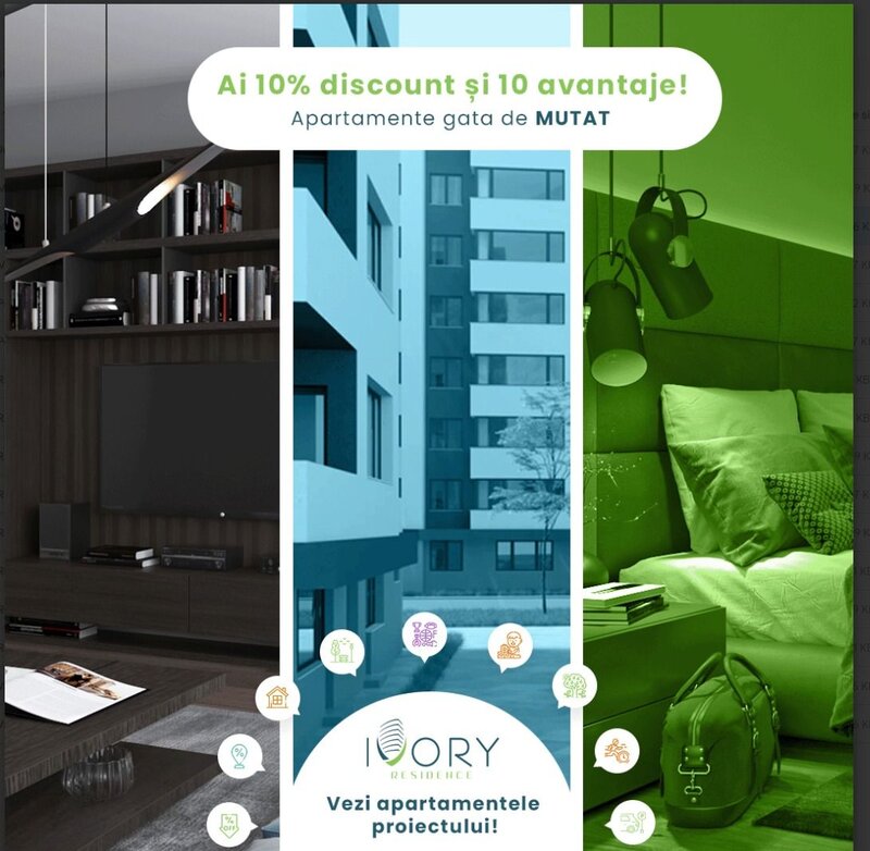 Ivory Residence, apartament elegant cu 2 camere reducere de 10% inclusa,